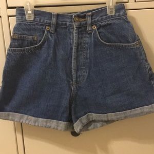 denim high-waisted shorts